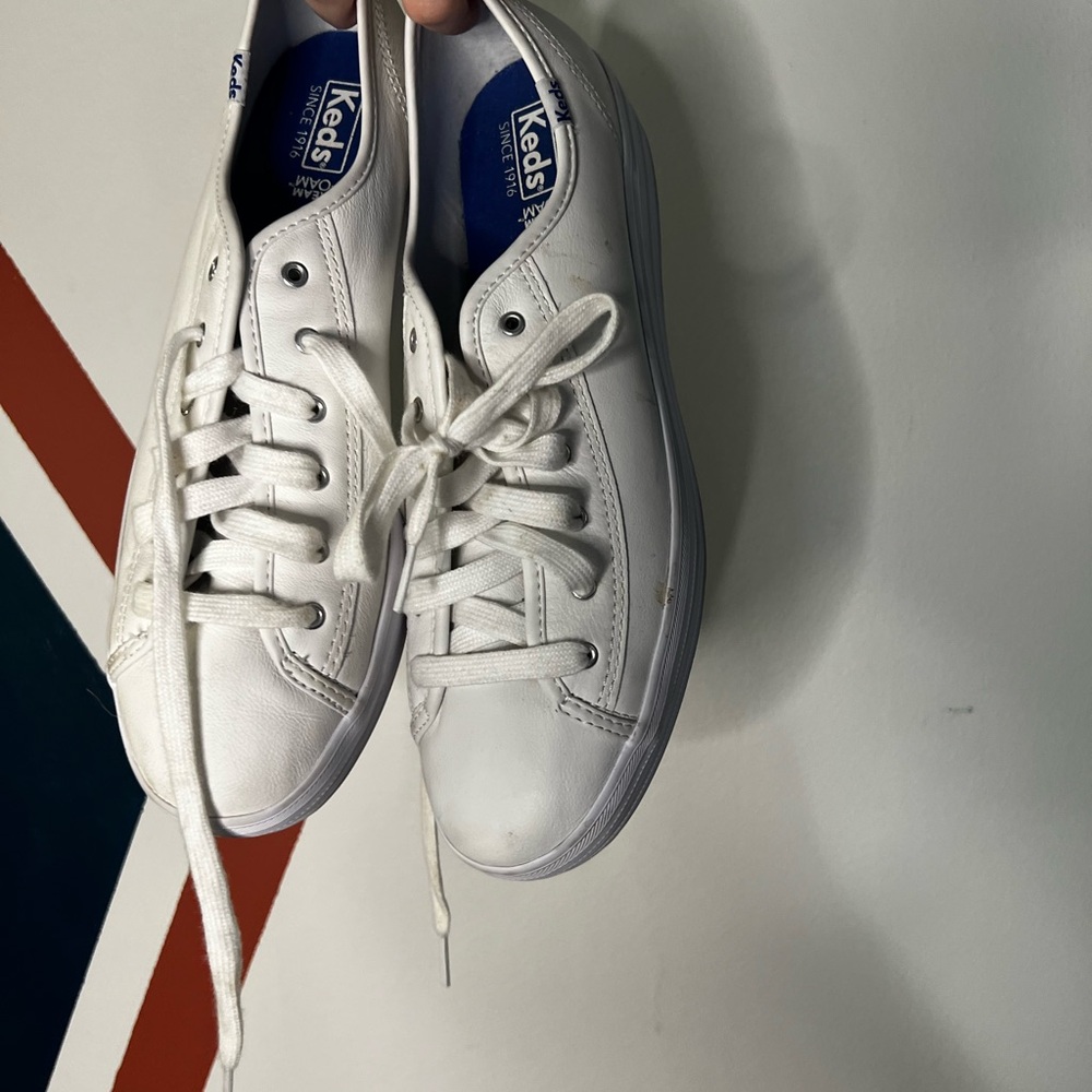 Keds White Low-Top Leather Sneakers